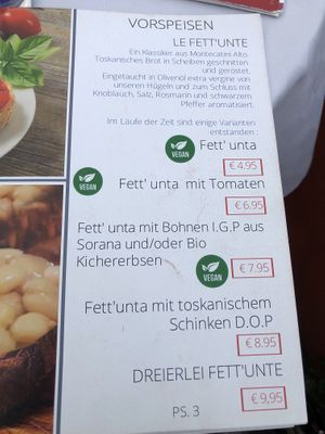 Menu  at Il Giardino in Montecatini Alto