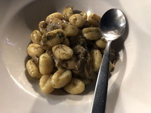gnocchi with mushrooms  at Il Giardino in Montecatini Alto