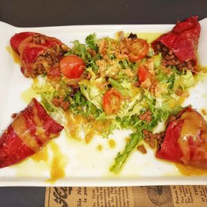 Pimientos rellenos at Acherito in Jaca