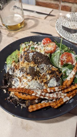 Bowl de morcilla vegana at Acherito in Jaca