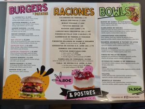 Menú con opciones veganas y vegetarianas. at Acherito in Jaca