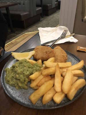 Vegan “fish” & chips  at The Benllech in Benllech