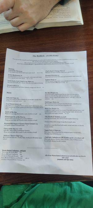 Vegan fish and chips, vegan curry, vegan burger, garlic mushroom.s! at The Benllech in Benllech