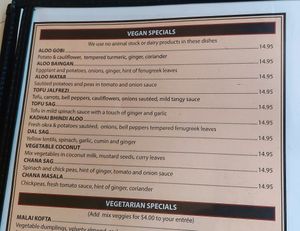 Large vegan section! at Spice Root in Williamstown