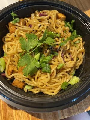 Orange tofu & noodles  at Noodles & Company in Upper Arlington