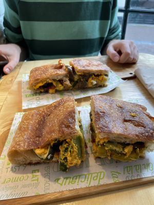 Courgette and houmous (and more!) focaccia   at Coffee Tales in Birmingham