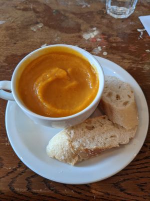 Spiced pumpkin soup at FRONT Community Hub in Charlton Kings