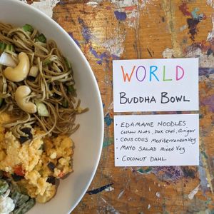 Buddha salad bowl at FRONT Community Hub in Charlton Kings