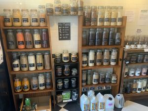 Some of the loose foods for refills at FRONT Community Hub in Charlton Kings