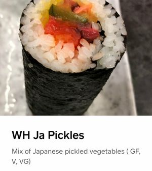 Pickles at Lunchbox Sushi in Castlemaine