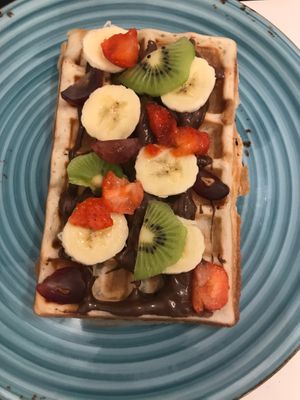 waffle with vegan nutella at Serce na Widelcu in Krakow