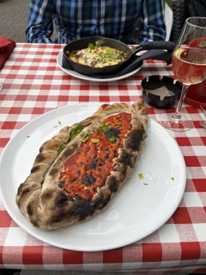 Vegan calzone   at Trattoria in Bowness-on-windermere
