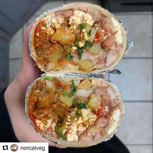 Tofu Scramble Breakfast Burrito at De La Tierra Vegan Food Truck in San Jose