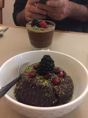 gelsi al mirtillo. Blackberry flan (?) :) DELI!!! at La Cucina Dei Colori in Catania