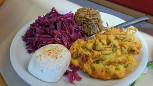Vegetarian buffet at La Cucina Dei Colori in Catania