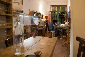 inside the restaurant at La Cucina Dei Colori in Catania