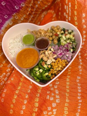 Our most popular Makhani Bowl at Eats Meets West Bowls in Redwood City