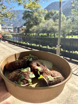Takeaway falafel and vegan labneh!  at Noranta Tres in Escaldes-engordany