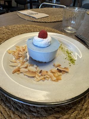 Spirulina raw cheesecake   at Noranta Tres in Escaldes-engordany