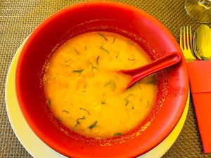 vegan lentil soup  at Buddha & Sakura in Calheta