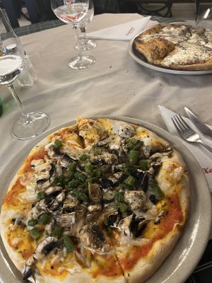 Vegetarian pizza with vegan cheese   at Xarambinha in Funchal