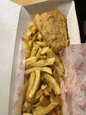 Vegan fish n chips   at Golden Union in London