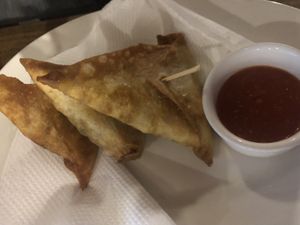 Vegetarian samosas   at Fifi's in Arusha