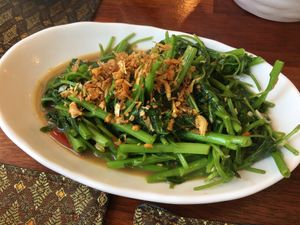 Stir fried morning glory. Perfect with rice.  at Pad Thai Siam in Jeju