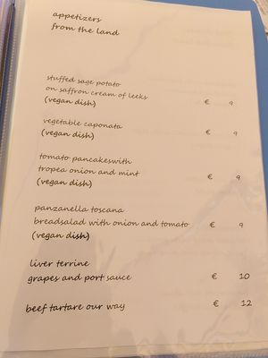 Appetizers at Osteria le Terme in Massaciuccoli