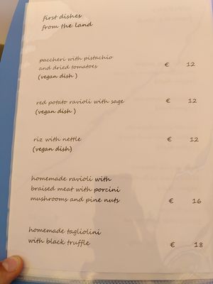 Main dishes at Osteria le Terme in Massaciuccoli