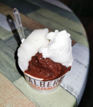 chocolate, lemon and olive at Alberto Creperia Gelateria in Gargnano