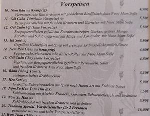 Menu: Starter at Tradition aus Vietnam in Aachen