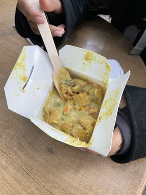 Toko Pagode vegan option with fried rice, vegetables and tofu  at Efteling in Kaatsheuvel