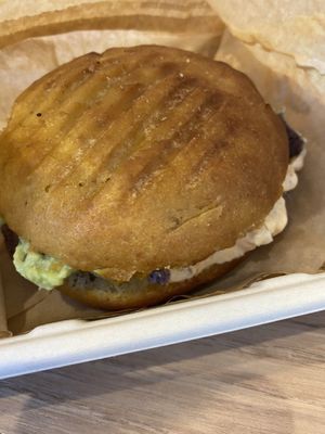 Gluten Free Bun Guac Burger 💚 at The Chocolate Chip Bakery in Miami
