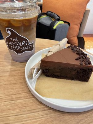 Iced Purple Rain & Chipy's Fudge Cake  at The Chocolate Chip Bakery in Miami