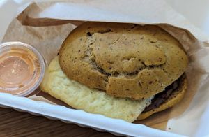 Breakfast sandwich at The Chocolate Chip Bakery in Miami