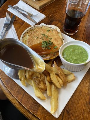 Vegan cheese and onion pie  at Red Lion Inn in Redbourne