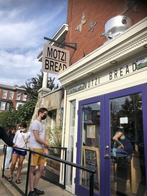 Busy on Saturday morning  at Motzi Bread in Baltimore