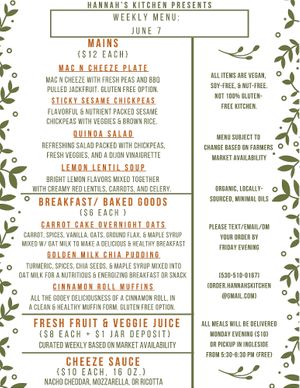 Hannah’s Kitchen offers fully vegan and mostly gluten free meal prep in San Francisco!  at Hannah's Kitchen in San Francisco