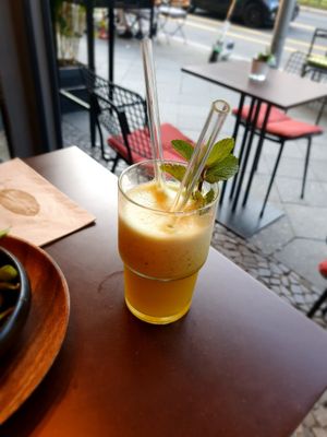 Shake with pineapple, cucumber, lettuce at Bodhicitta Vegan Bowl in Berlin