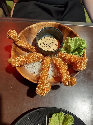 Fried mushrooms at Bodhicitta Vegan Bowl in Berlin