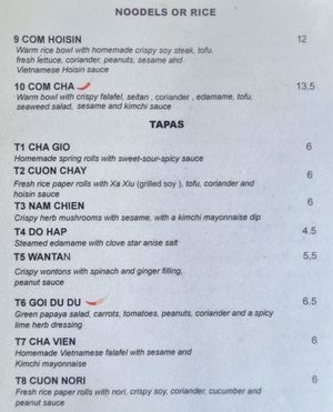 Menu at Bodhicitta Vegan Bowl in Berlin