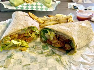 Spicy Chickpea Wrap. at Conscious Cravings - Mueller in Austin