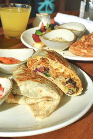 Burrito from room service  at The House of AïA in Playa Del Carmen