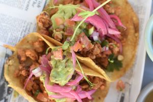 Tacos al pastor at The House of AïA in Playa Del Carmen