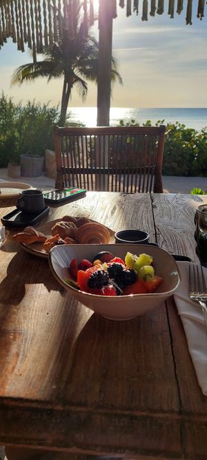 Fruit and Pastries at The House of AïA in Playa Del Carmen