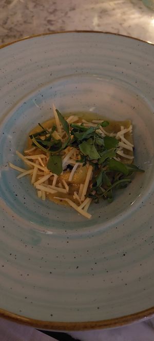 Ravioli with mushrooms @mar de olivo at The House of AïA in Playa Del Carmen