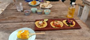 Tacos at the taco truck at The House of AïA in Playa Del Carmen