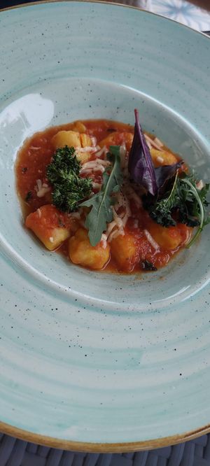 Gnocchi all'arrabbiata @mar de olivo at The House of AïA in Playa Del Carmen