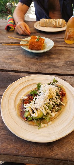 Huaraches @taco truck at The House of AïA in Playa Del Carmen